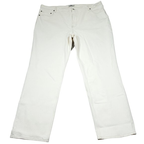 Abercrombie 90s Straight Ultra High Rise Jeans White Cream Size 22 36 Stretch - Picture 1 of 7